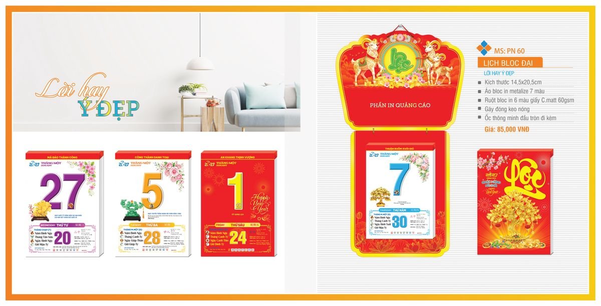 Lịch Bloc TPN 2027 TPNBLOC67 Quà Tết Công Đoàn Đầy Đủ Hóa Đơn VAT