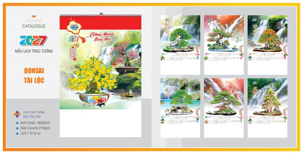 Lịch 7 Tờ Lò Xo TPNLX20 Quà Tết Công Đoàn Đầy Đủ Hóa Đơn VAT