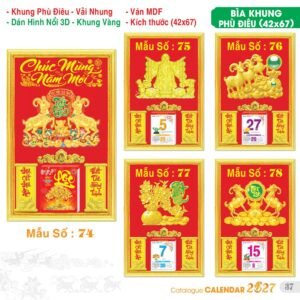 Lịch Bìa Treo 2027 TS Mẫu TS-38 (42 x 67 cm) Quà Tết Công Đoàn Đầy Đủ Hóa Đơn VAT