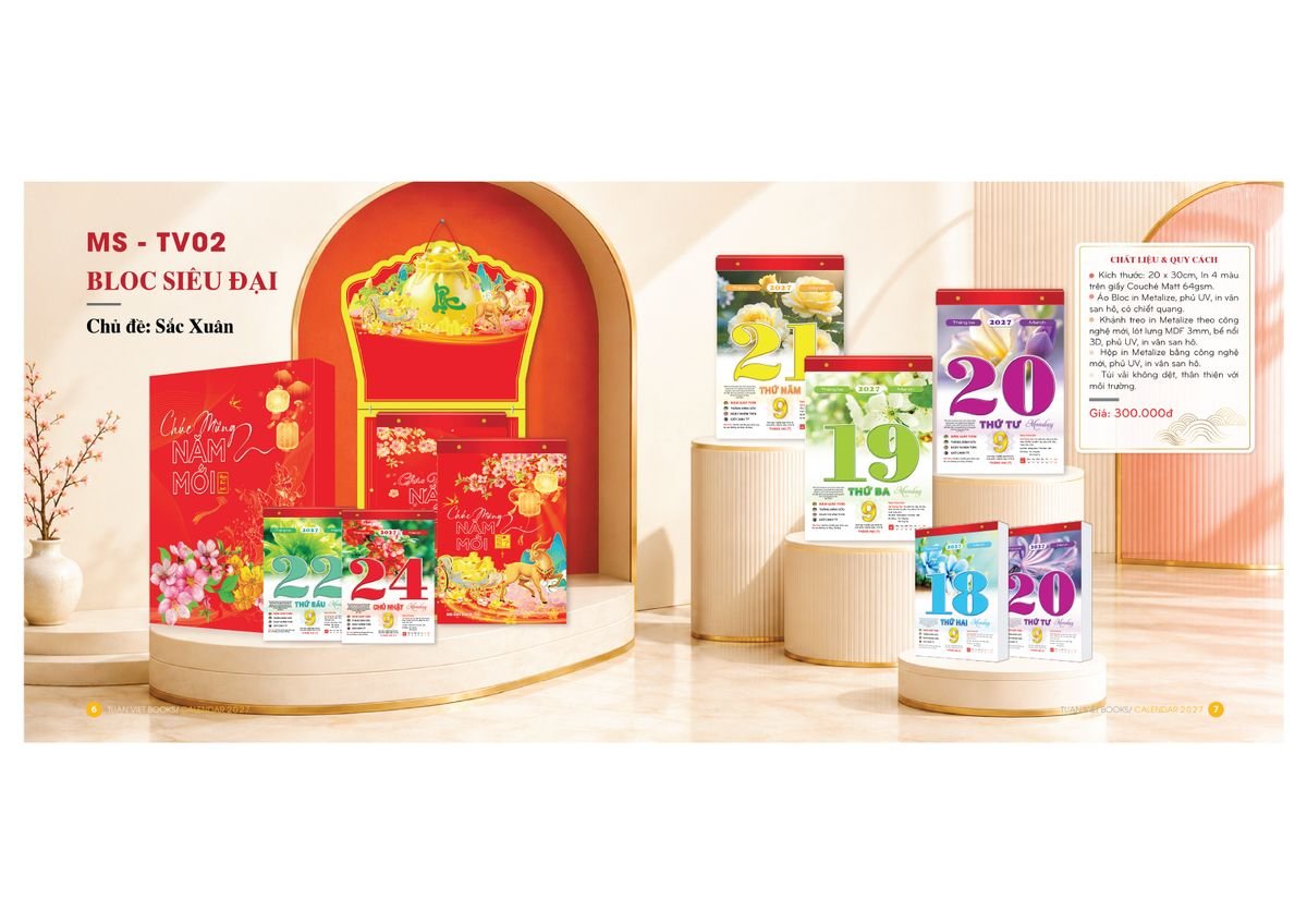 Lịch Bloc Cực Đại 2027 TV02 Quà Tết Công Đoàn Đầy Đủ Hóa Đơn VAT