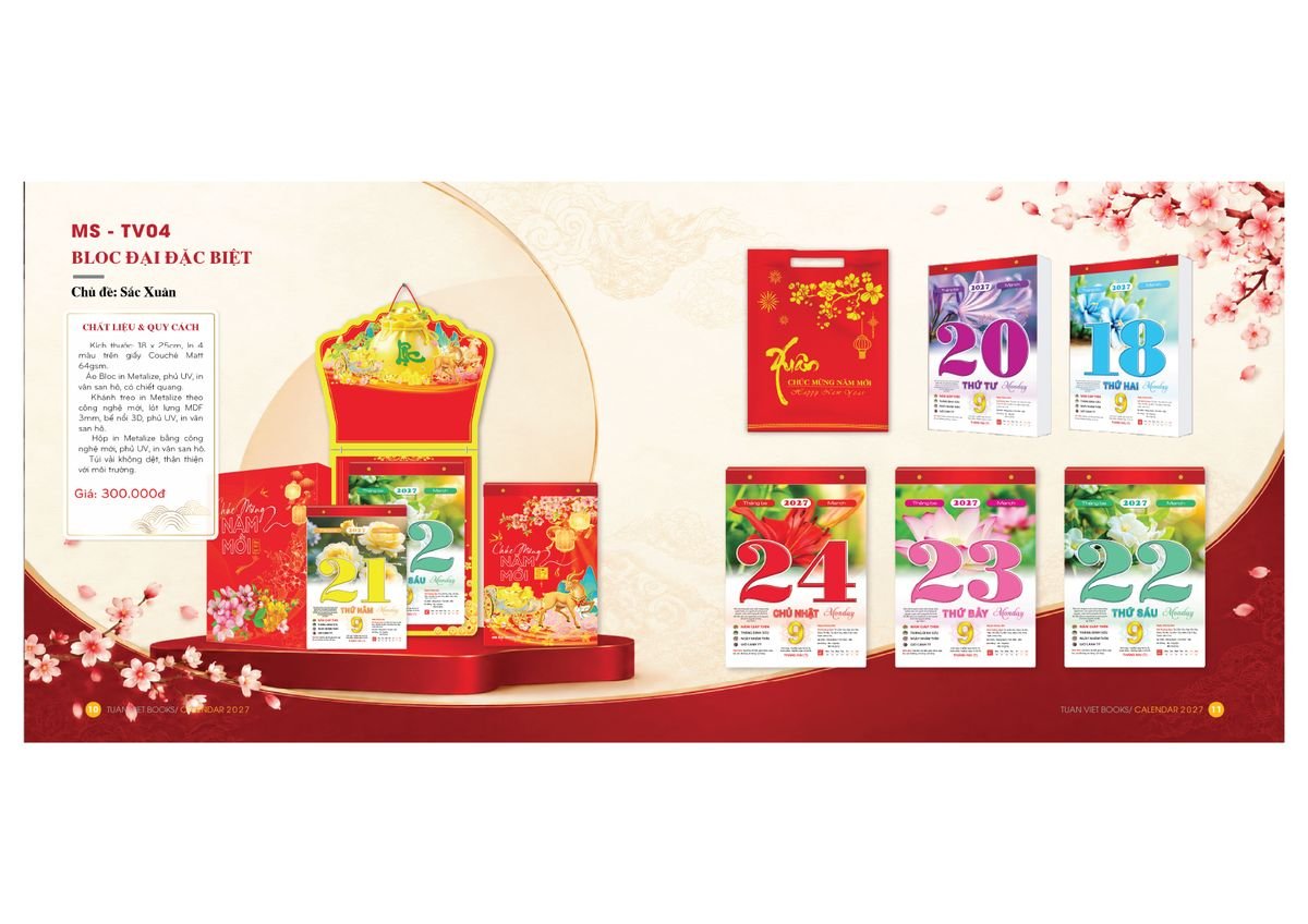 Lịch Bloc Cực Đại 2027 TV04 Quà Tết Công Đoàn Đầy Đủ Hóa Đơn VAT