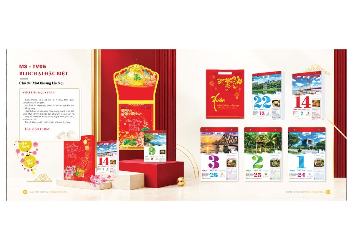 Lịch Bloc Cực Đại 2027 TV05 Quà Tết Công Đoàn Đầy Đủ Hóa Đơn VAT