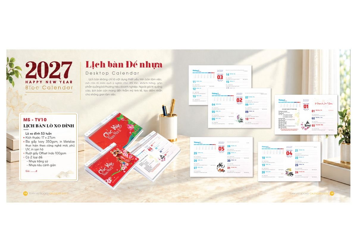 Lịch Bloc Cực Đại 2027 TV08 Quà Tết Công Đoàn Đầy Đủ Hóa Đơn VAT