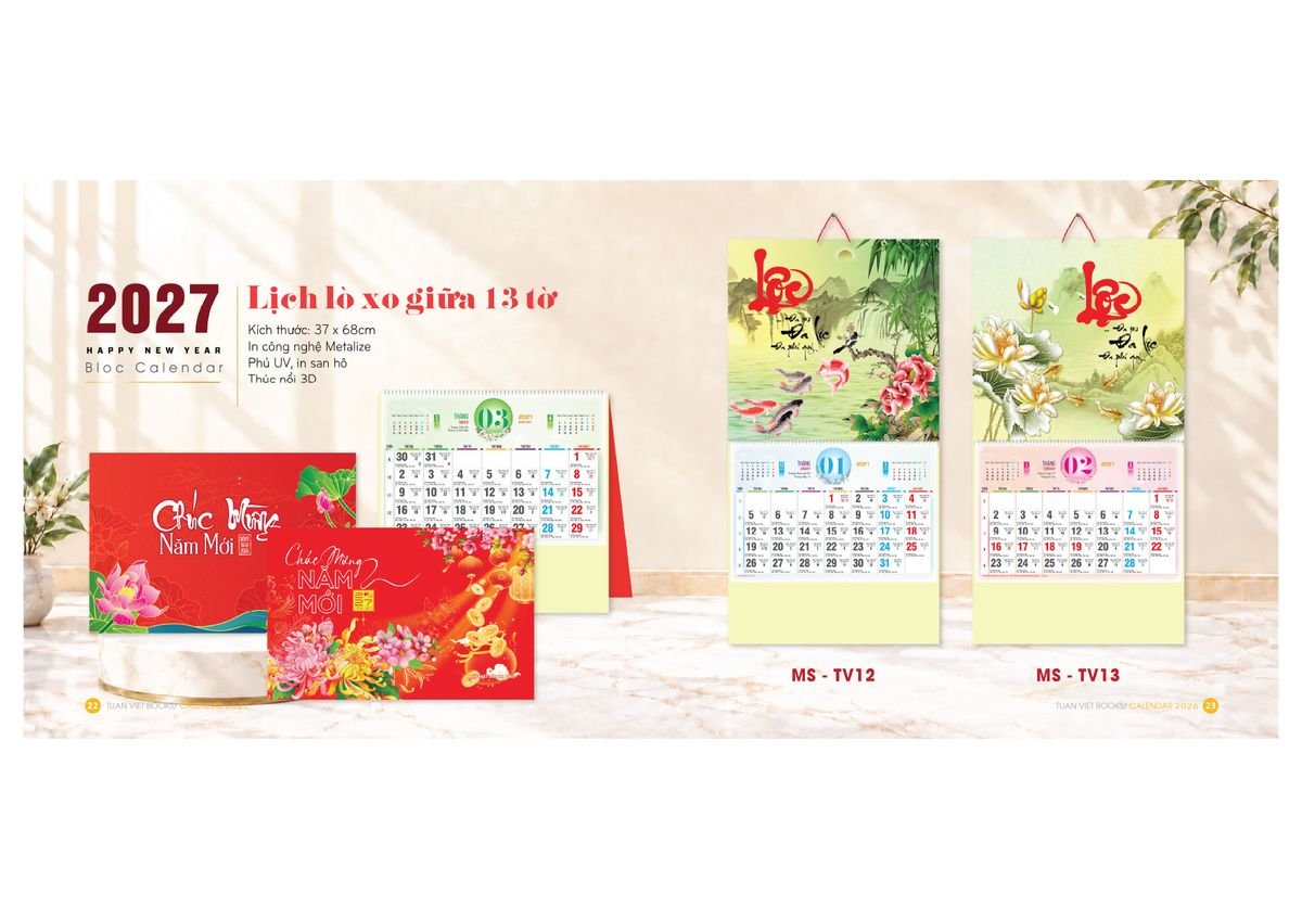 Lịch Bloc Cực Đại 2027 TV12 Quà Tết Công Đoàn Đầy Đủ Hóa Đơn VAT