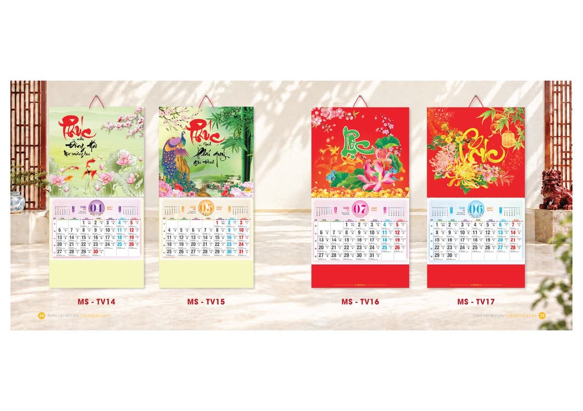Lịch Bìa Treo Gắn Bloc 2027 TV13 Quà Tết Công Đoàn Đầy Đủ Hóa Đơn VAT