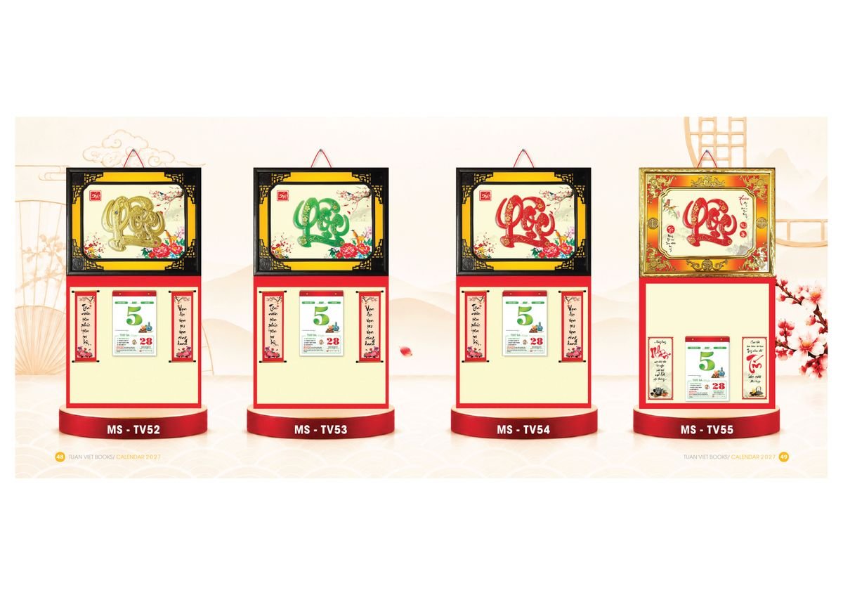 Lịch Bìa Treo Gắn Bloc 2027 TV25 Quà Tết Công Đoàn Đầy Đủ Hóa Đơn VAT