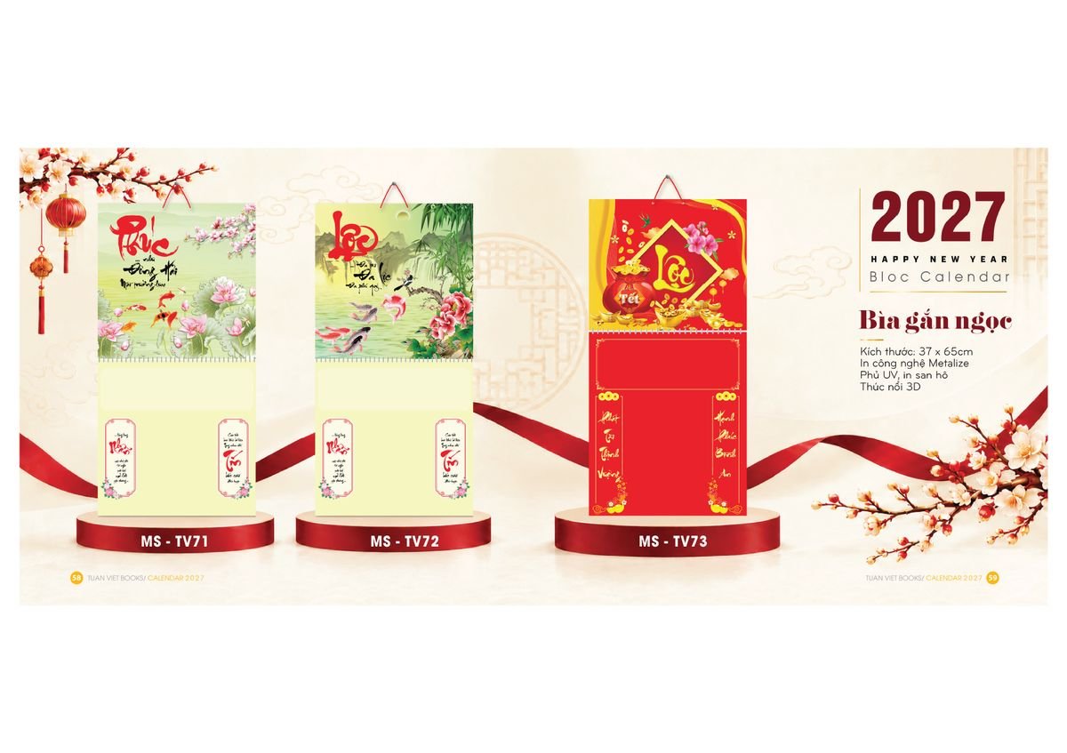 Lịch Để Bàn TV 2027 TV30 Quà Tết Công Đoàn Đầy Đủ Hóa Đơn VAT