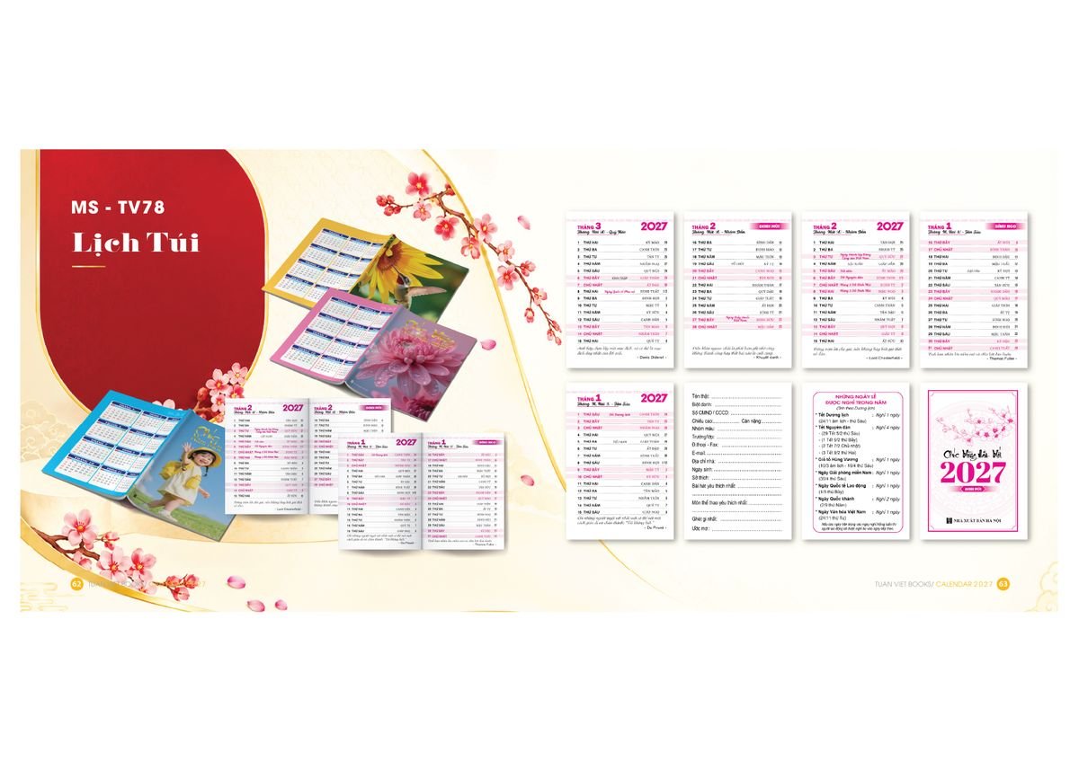 Lịch Để Bàn TV 2027 TV32 Quà Tết Công Đoàn Đầy Đủ Hóa Đơn VAT