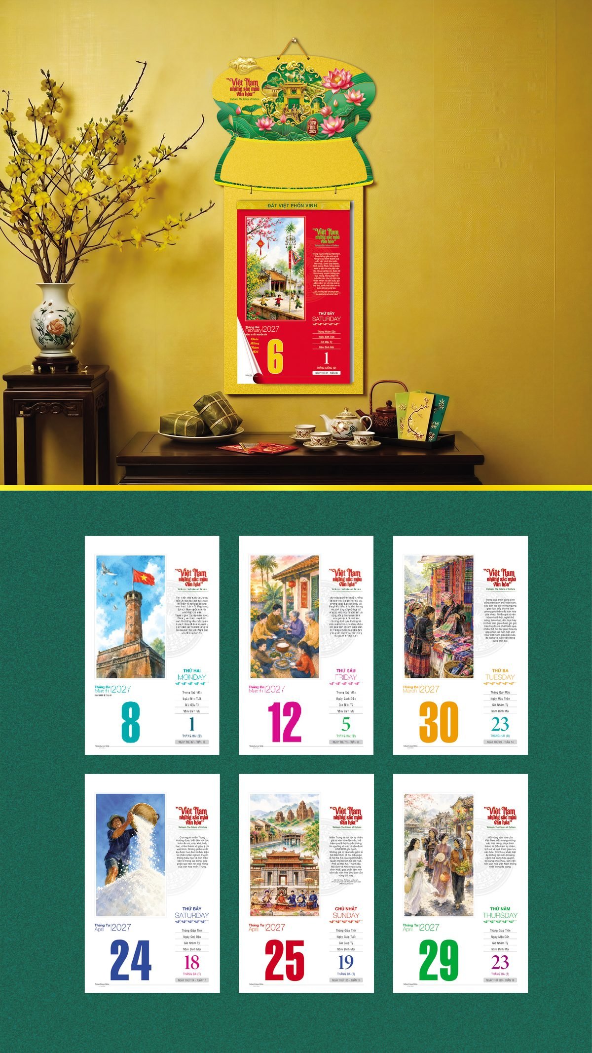 Lịch Bloc 2027 VHVN Mẫu VHVN-05 (29 x 41 cm) Quà Tết Công Đoàn Đầy Đủ Hóa Đơn VAT Lịch Bloc 2027 VHVN Mẫu VHVN-05 (29 x 41 cm) Quà Tết Công Đoàn Đầy Đủ Hóa Đơn VAT