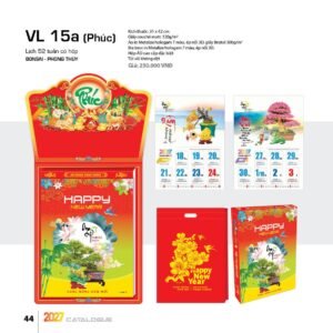 Lịch 52 Tuần 2027 VL Mẫu VL16 (31 x 42 cm) Quà Tết Công Đoàn Đầy Đủ Hóa Đơn VAT in logo doanh nghiệp quà tặng Tết tại Quà Tặng Công Đoàn