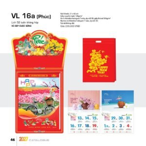 Lịch 52 Tuần 2027 VL Mẫu VL17 (31 x 42cm) Quà Tết Công Đoàn Đầy Đủ Hóa Đơn VAT in logo doanh nghiệp quà tặng Tết tại Quà Tặng Công Đoàn