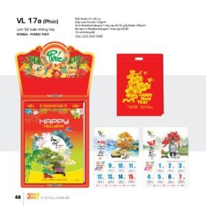 Lịch 52 Tuần 2027 VL Mẫu VLLB01 (31 x 42cm) Quà Tết Công Đoàn Đầy Đủ Hóa Đơn VAT in logo doanh nghiệp quà tặng Tết tại Quà Tặng Công Đoàn